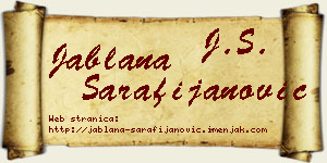 Jablana Sarafijanović vizit kartica